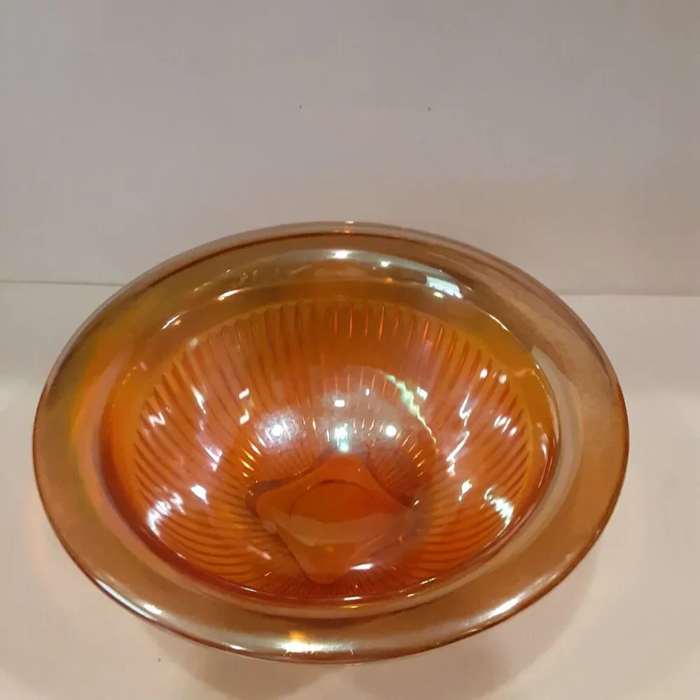 Vintage 1930s Hocking Vitrock Glass Lusterware Serving Bowl